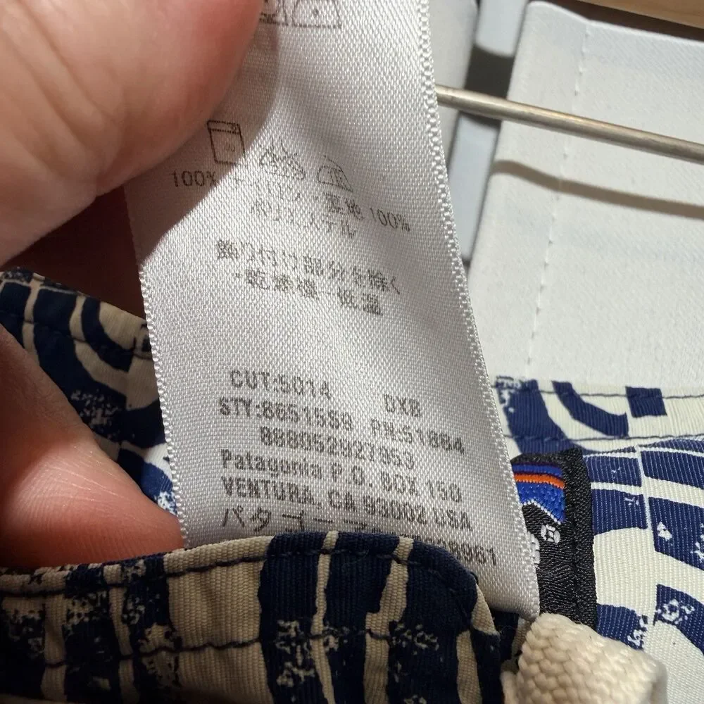 Patagonia Paddler Surf Swim Board Shorts Trunks Mens Dark Blue Geometric 30